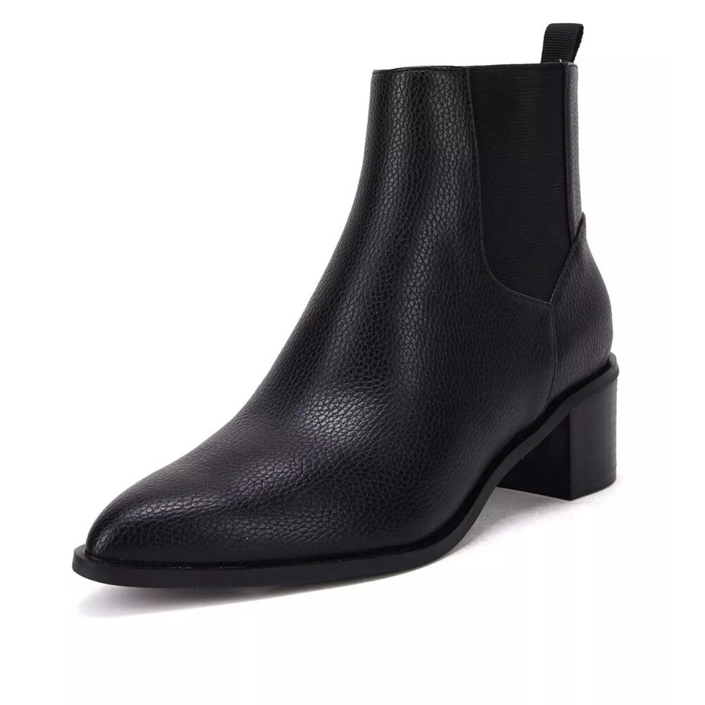 VETASTE Women Booties Pointed Toe Stacked Block Heel Ankle Boots Size 6